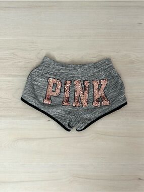 victoria’s secret pink sequin mini shorts